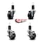 Service Caster 3'' Soft Rubber Wheel Swivel 1-5/8'' Expanding Stem Caster Set 2 Brakes, 4PK SCC-EX20S314-SRS-2-TLB-2-158 - alternate 5
